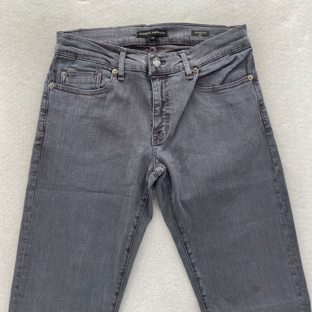 Modern American‎ Lexington Slim Jeans Mens 29x32 Storm Wash Gray Denim Stretch - Picture 2 of 14